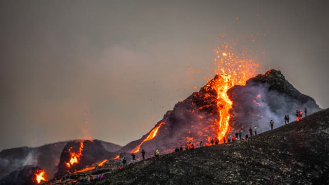 A small volcanic eruption at Mt Fagradalsfjall, Southwest Iceland - only about 30 km away from the capital of Reykjavík. The eruption began on the evening of March 19th and offers incredible scenes.